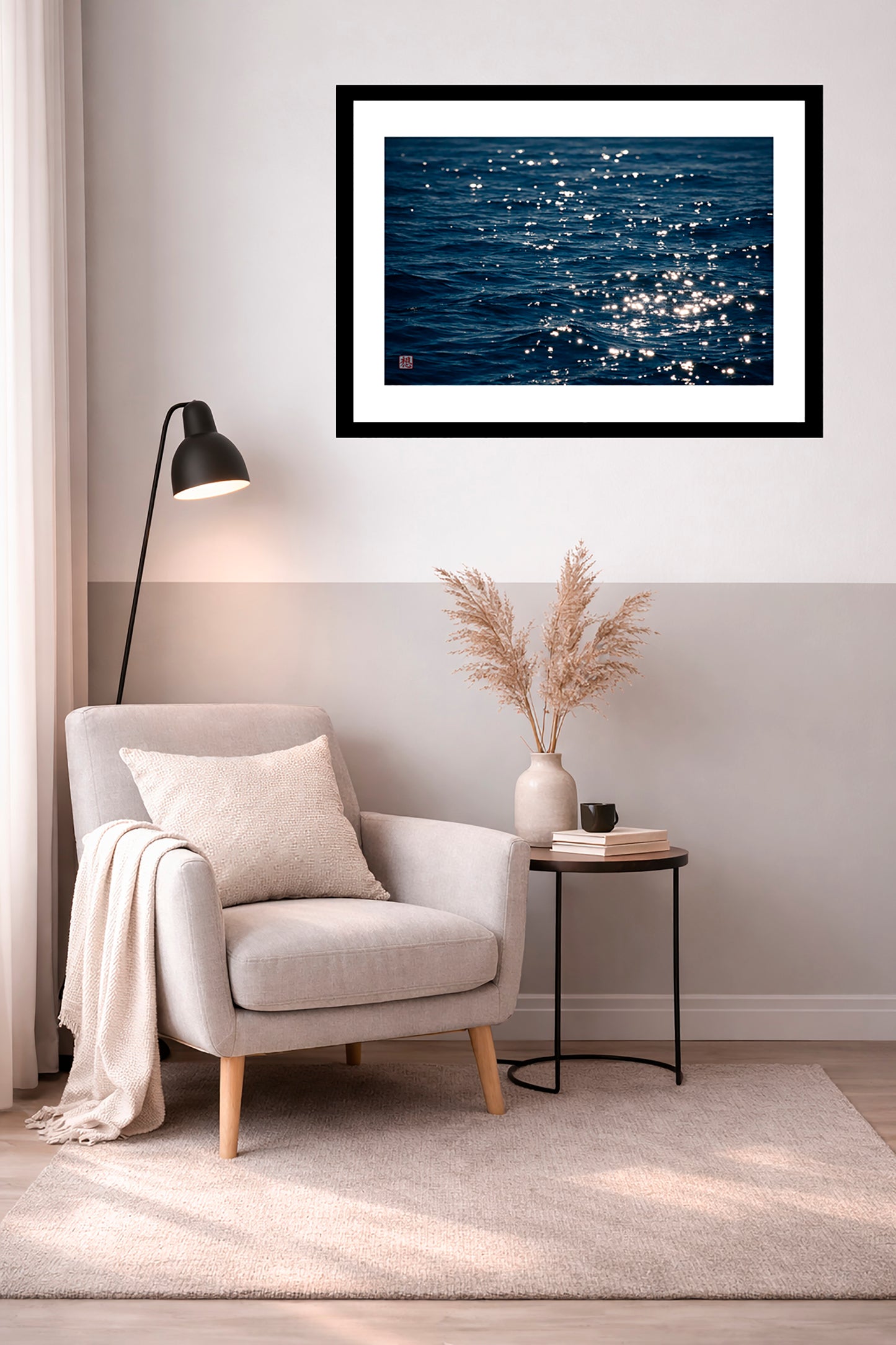 LAMINA DECORATIVA REFLEJO MARINO EN AZUL