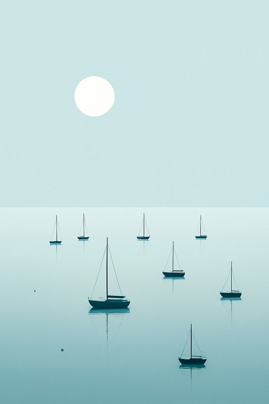 AMANECER PLATEADO. POLLENÇA. Lámina Decorativa Original