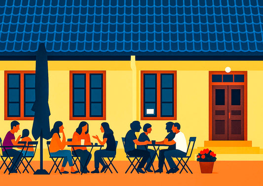 CAFÉ EN OSLO. Lámina Decorativa Original