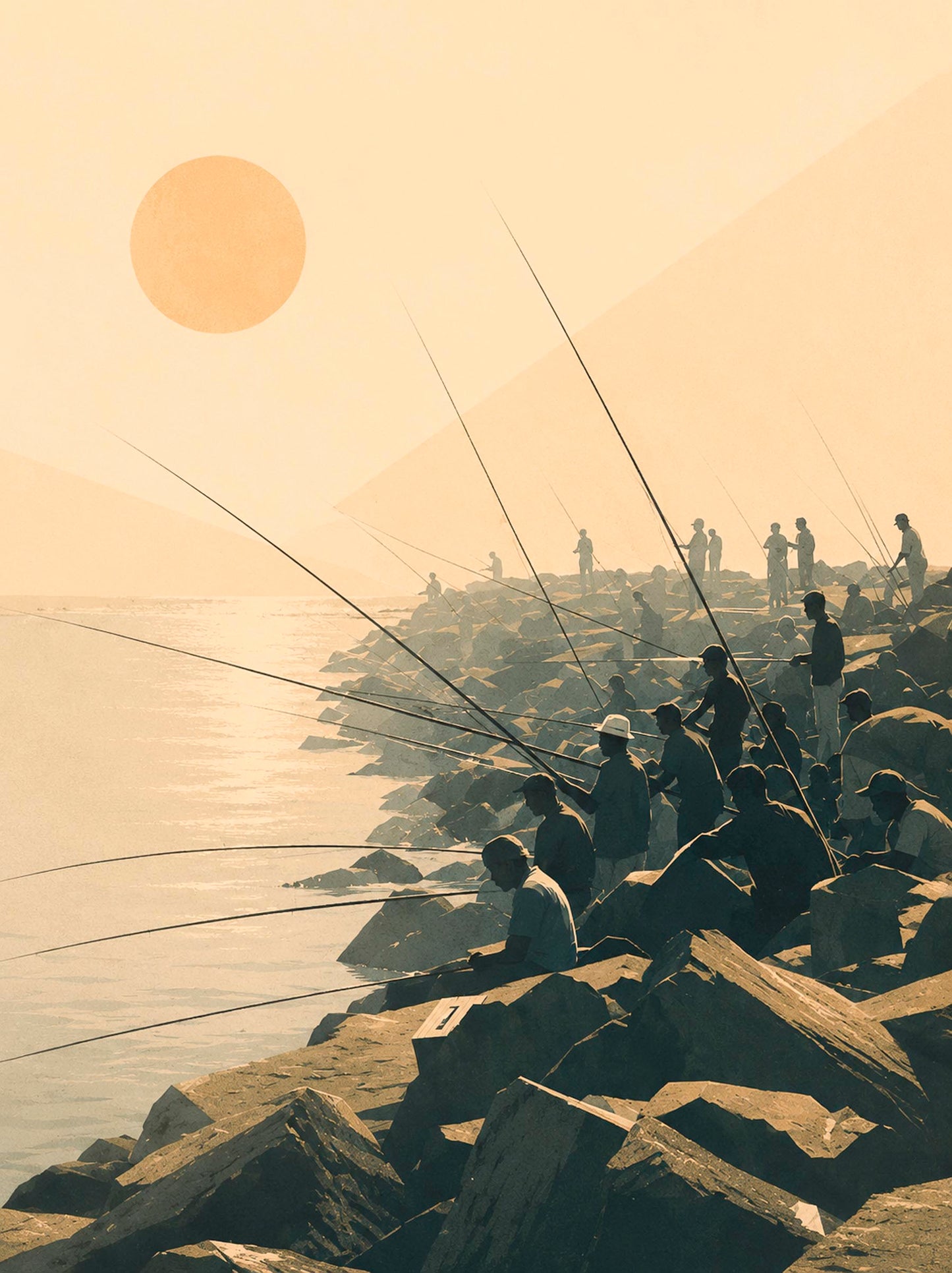 Lámina Tarde de Pescadores — Serie Portugal
