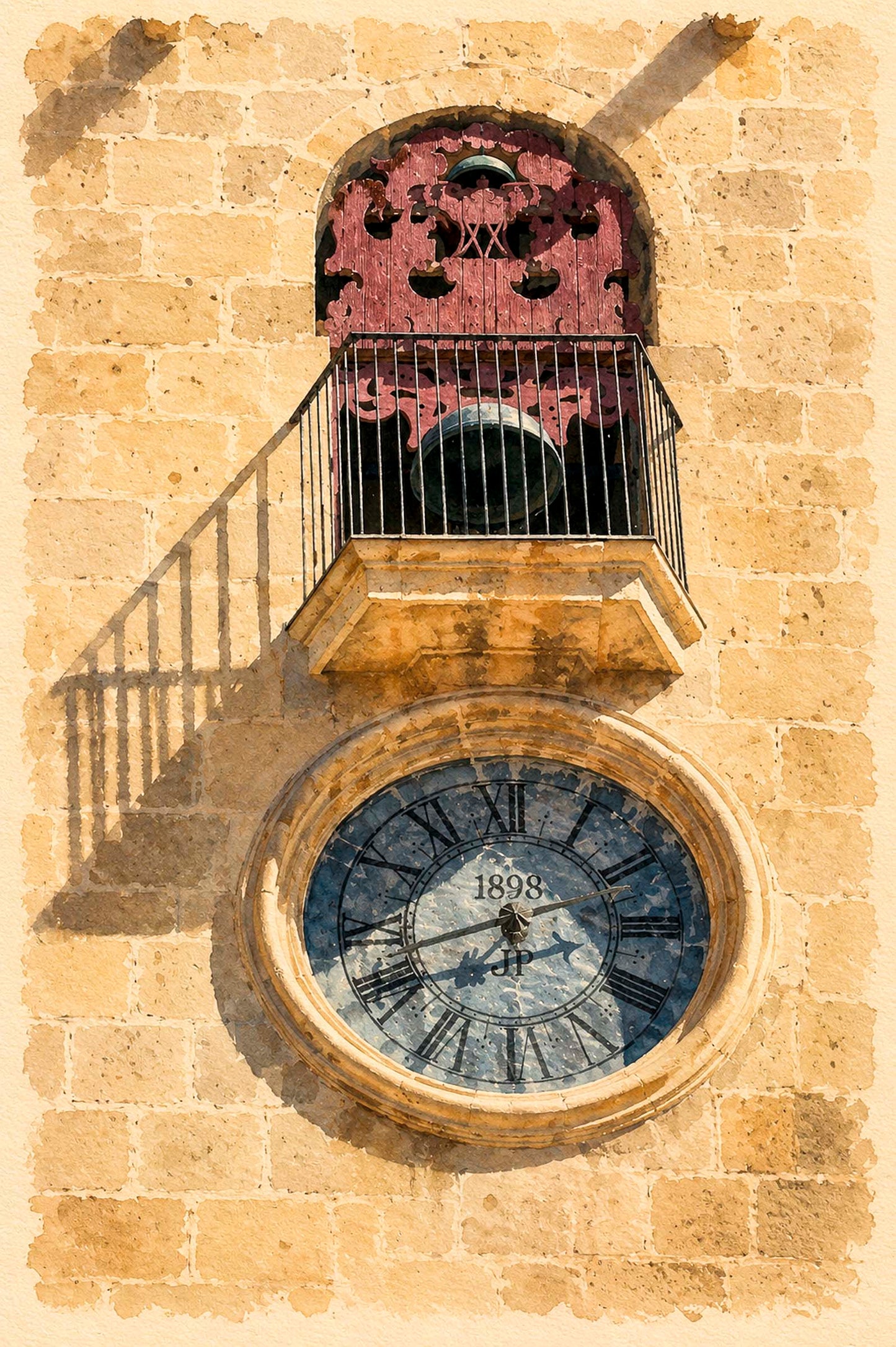 LAMINA DECORATIVA RELOJ Y CAMPANA DE SAN NICOLAS