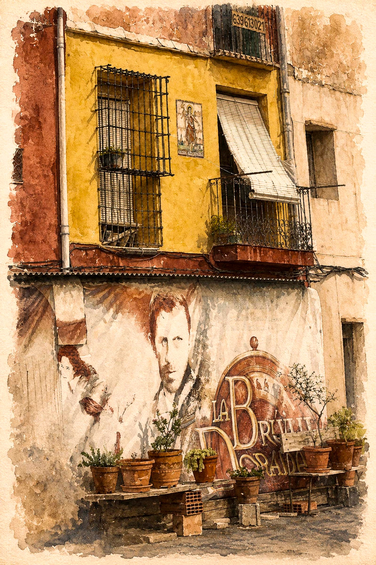 LAMINA DECORATIVA LA BRUJULA DORADA BARRIO DE SANTA CRUZ ALICANTE