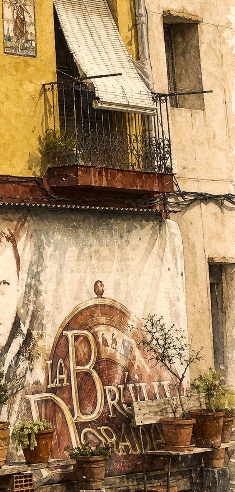LAMINA DECORATIVA LA BRUJULA DORADA BARRIO DE SANTA CRUZ ALICANTE