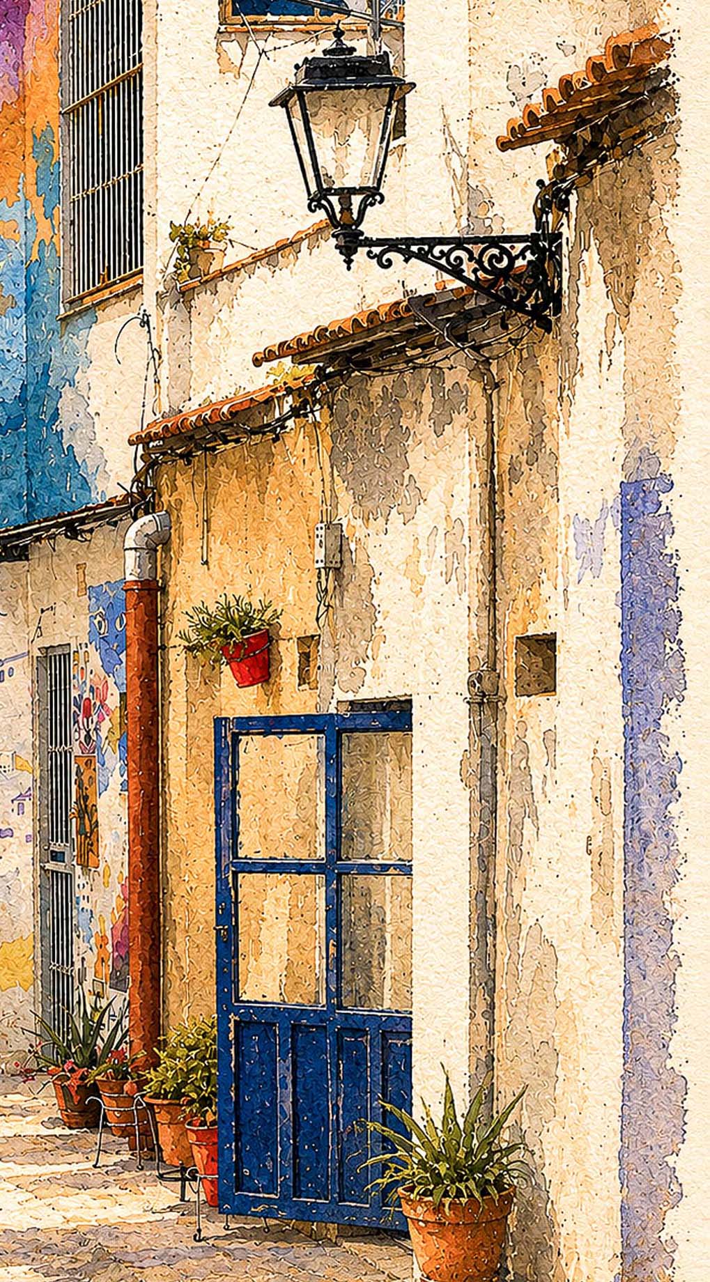 LAMINA DECORATIVA CALLEJON COLORISTA. BARRIO DE SANTA CRUZ ALICANTE