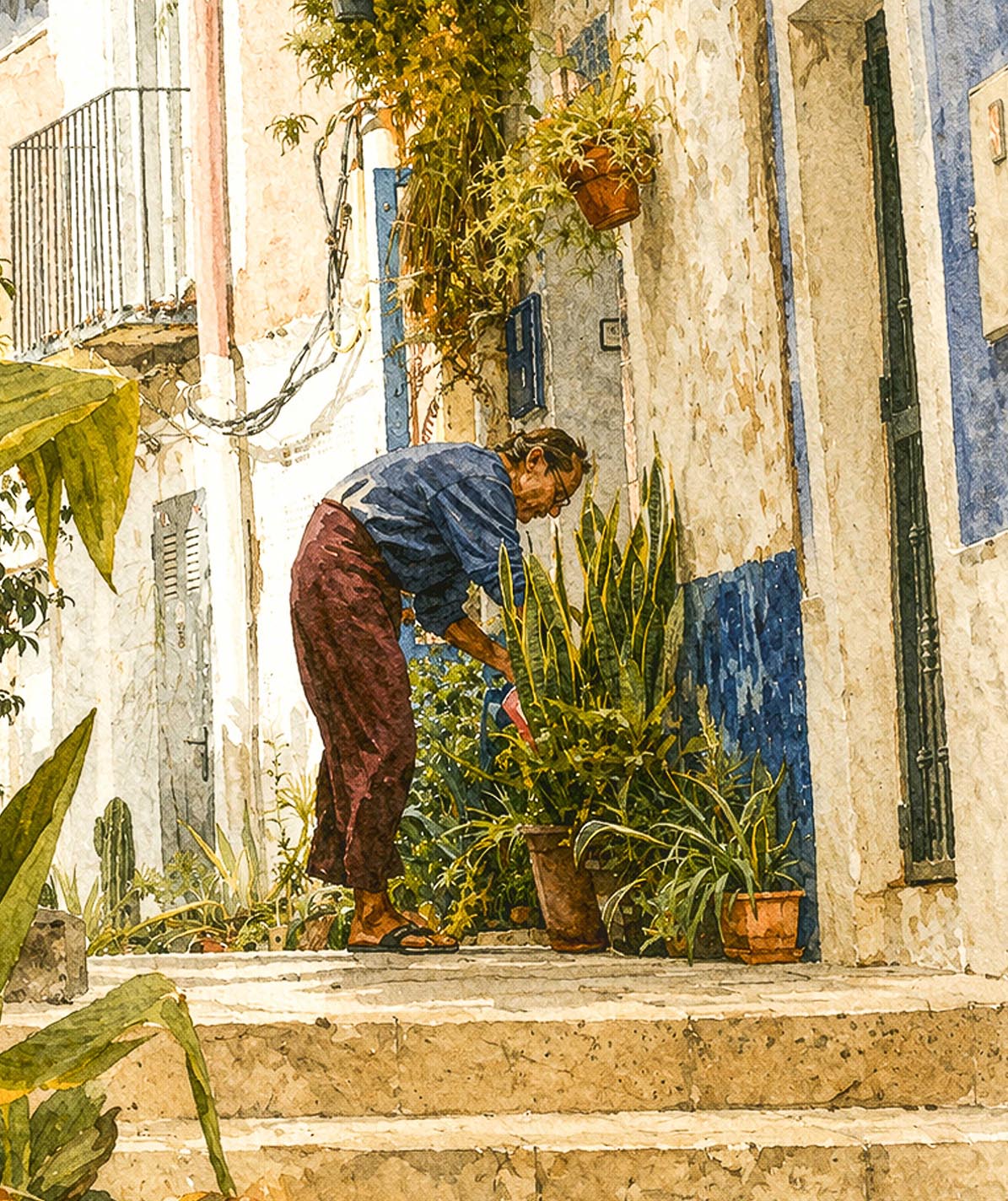 LAMINA DECORATIVA VECINO REGANDO. BARRIO DE SANTA CRUZ ALICANTE