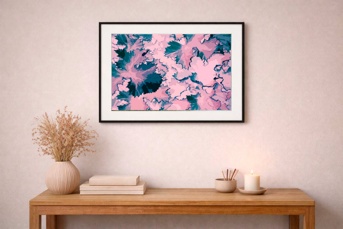 FLORES EN ROSA Y AZUL
