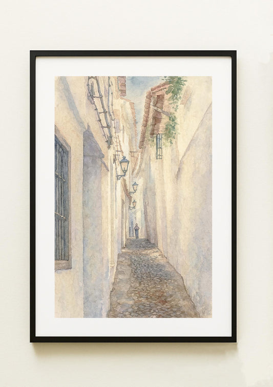 Lámina decorativa Paredes Blancas enmarcada, fotografía artística de arquitectura urbana | IMAJIN-ARTE