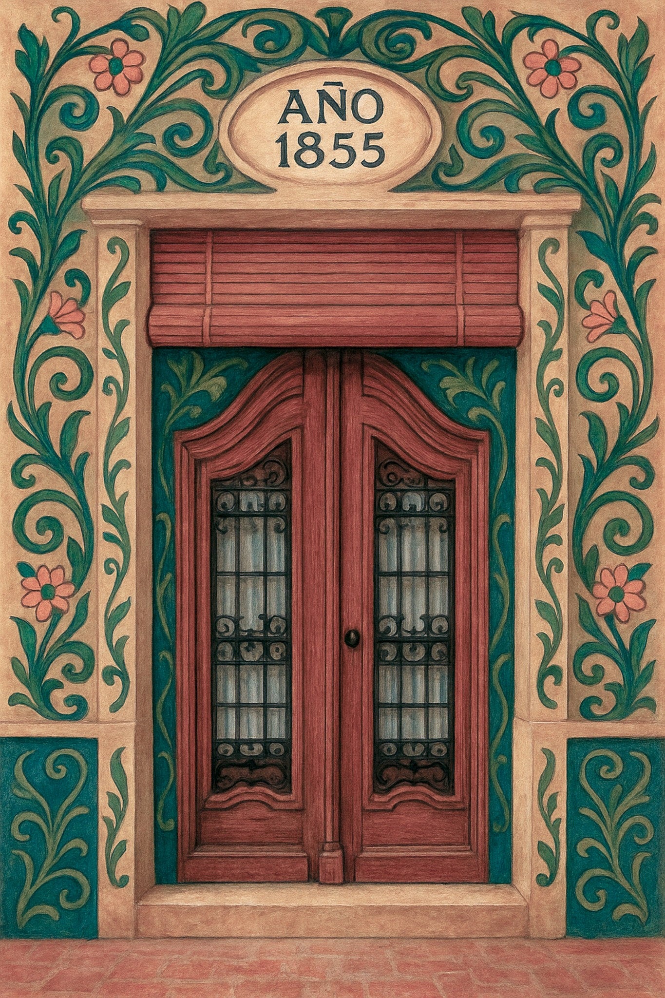 LAMINA DECORATIVA PORTAL MODERNISTA - Biar (Alicante)