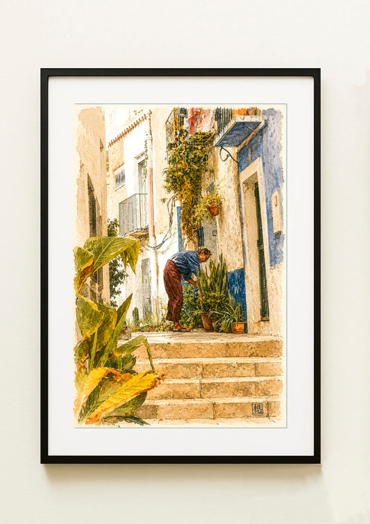 LAMINA DECORATIVA VECINO REGANDO. BARRIO DE SANTA CRUZ ALICANTE