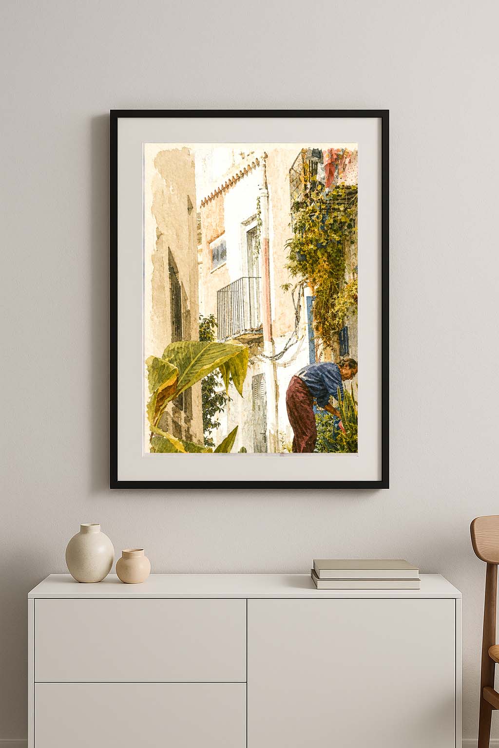 LAMINA DECORATIVA VECINO REGANDO. BARRIO DE SANTA CRUZ ALICANTE